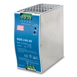 NDR-240-48 240w 48V DC Din-Rail Power Supply w/ adjustable 48-56V DC Output