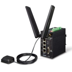 ICG-2420G-LTE - Industrial 4G LTE Cellular Gateway with 4-Port 10/100TX (2-SIM Card Slot, 1 RS232, 1 RS485, DI/DO, GPS, -20~70 degrees C, VPN, LTE Band B1/B3/B5/B7/B8/B20)
