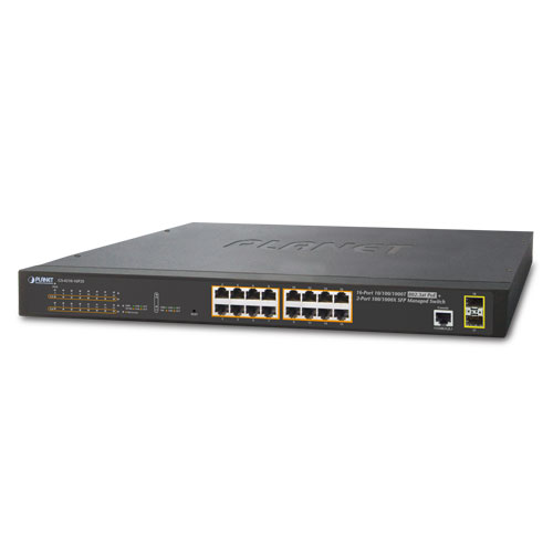 GS-4210-16P2S - 16-Port 10/100/1000T 802.3at PoE + 2-Port 100/1000X SFP Managed Switch