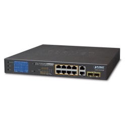 GSD-1222VHP 8-Port 10/100/1000T 802.3at PoE + 2-Port 10/100/1000T + 2-Port 1000X SFP Ethernet Switch w/ PoE LCD Monitor